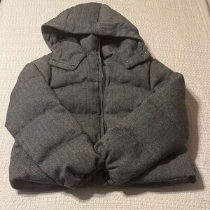 A new day Gray Hooded Puffer Jacket